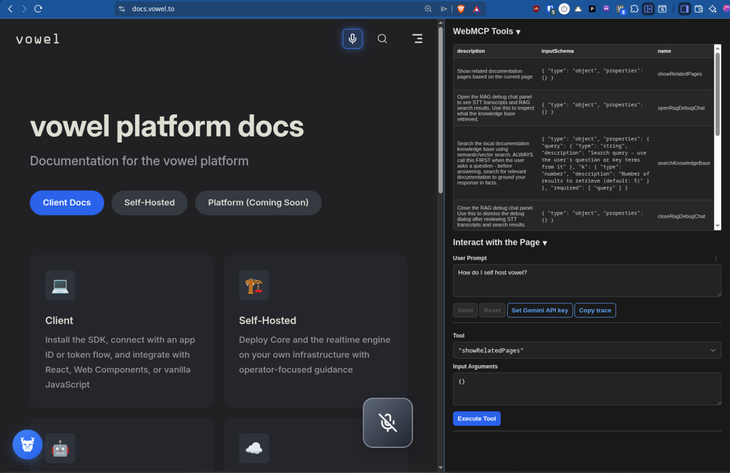 WebMCP tool screenshot